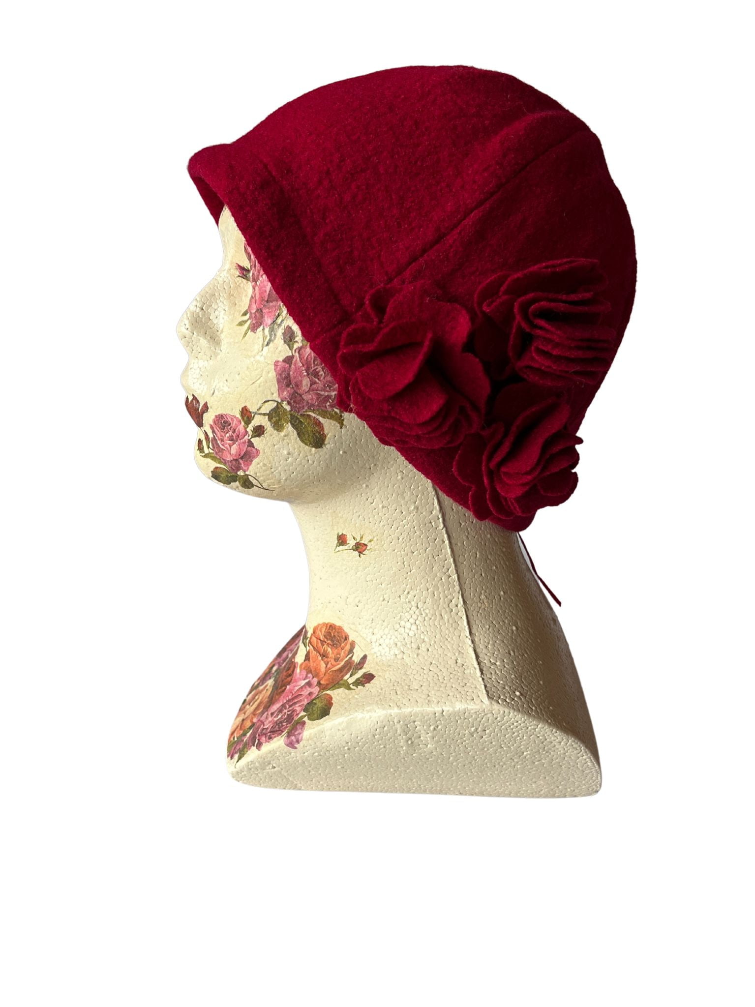 Czapka ręcznie robiona handmade wełna gotowana - obrazek 2